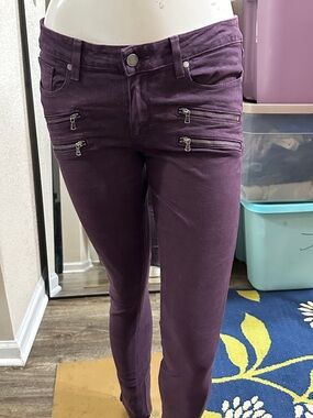 PAIGE Size 30 EDGEMONT Skinny Jeans in Deep Plum